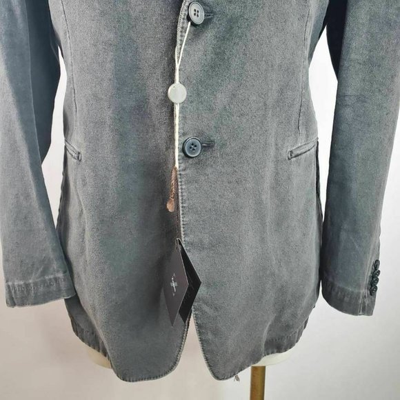 Z Zegna Mens Two Button Blazer Gray Jetted Pockets Notch Lapel 44R EU 54R New - Picture 5 of 11